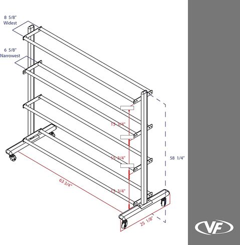 رف تخزين كرات التمرين ذو 4 طبقات من Valor Fitness مع عجلات - يحمل ما يصل إلى 20 كرة طبية وكرة حائطية - منظم صالة الألعاب الرياضية المنزلي المتين in Kuwait