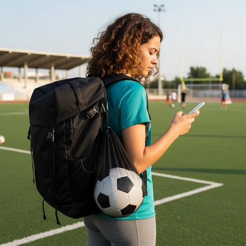 Mesh Ball Bag With Zipper Single Pocket Portable Drawstring Net Ball Storage Bag With Hanging Clip Fits All Kinds Of Basketball Football Volleyball For Men Women Black in Saudi Arabia