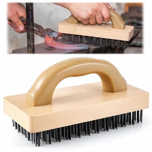 2 Pcs 9'' Ergonomic Steel Butcher Block Scratch Brush, Durable and Effective, Steel Wire Broiler Bristle Brush for Cleaning Dirt, Rust and Electroplating and Welding Operations in Saudi Arabia
