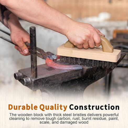 2 Pcs 9'' Ergonomic Steel Butcher Block Scratch Brush, Durable and Effective, Steel Wire Broiler Bristle Brush for Cleaning Dirt, Rust and Electroplating and Welding Operations in Saudi Arabia
