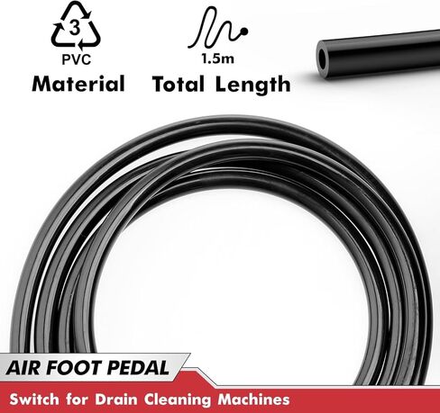 Genegl PIPE Air Foot Pedal Switch for Air- activated Drain Cleaning Machines, with 8" Long Hose for Drain Cleaning Machine（PEDC-50,PEDC-50N,PEDC-75P,PEDC-75,PEDC-100P,PEDC-100) in Saudi Arabia