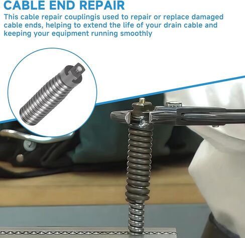 91042 اقتران إصلاح الكابل مناسب لتركيبات منظف الصرف RIDGID، 1/2 بوصة IW منظف صرف المجاري قطع غيار موصل إصلاح كابل الثعبان لمحول ملحقات طرف K-400 in Kuwait