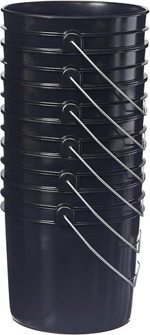 Hudson Exchange Premium 1 Gallon Bucket, HDPE, Black, 6 Pack in Saudi Arabia