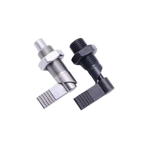 مكبس زنبركي بمقبض على شكل حرف L - دبوس إيقاف للفهرسة وتحديد المواقع قابل للتعديل مع قبضة المقبض (M12x5-1.5) in Kuwait