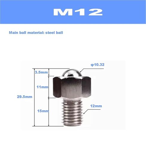 Stainless Steel Universal Ball Transfer Unit with Hex Base - M6 M8 M10 M12 M16 M20, for Conveyor & Material Handling(Steel Ball M12) in Saudi Arabia