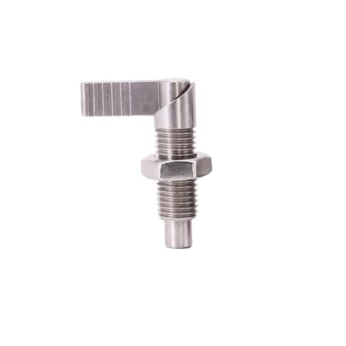 مكبس المقبض مع كرة محملة بنابض - دبوس فهرسة ذاتي القفل على شكل حرف L وإيقاف خيط دقيق لتحديد المواقع بدقة (الفولاذ المقاوم للصدأ، قطعة واحدة M20X12) in Kuwait