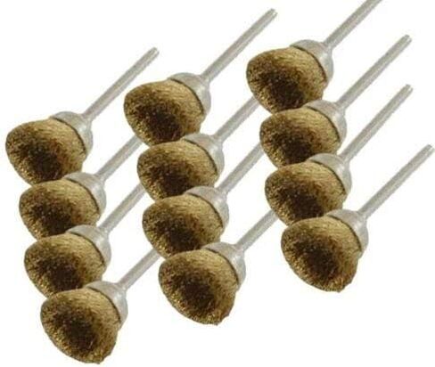 12 فرشاة ذات غطاء سلكي نحاسي دوار متوافقة مع Dremel 3000 4000 8220-2/28 395 7700-1/15 4000 3/34 Chicago Electric, Milwaukeen Nextec1/8" Shank Hobbyy Clean Polish، Craftsma in Kuwait