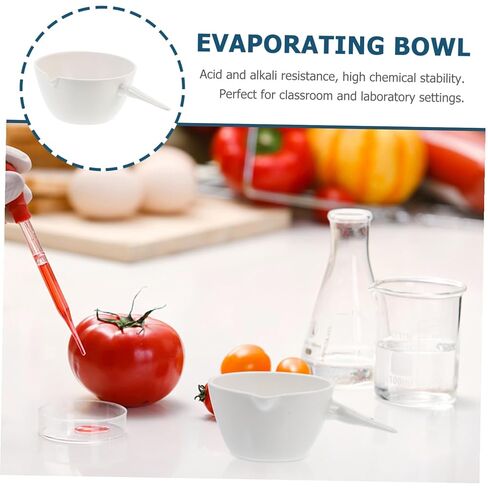 Round Porcelain Evaporating Bowl with Handle Acid-Resistant Laboratory Basin for Concentrated Evaporation School and Home Science Use in Saudi Arabia