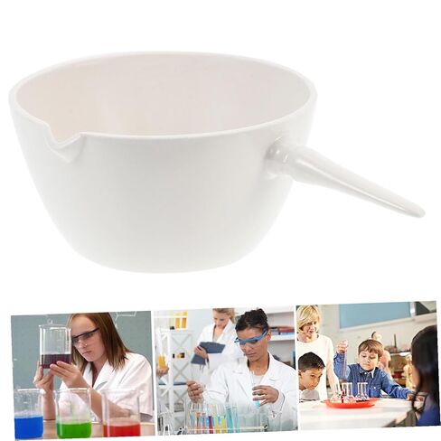 Round Porcelain Evaporating Bowl with Handle Acid-Resistant Laboratory Basin for Concentrated Evaporation School and Home Science Use in Saudi Arabia