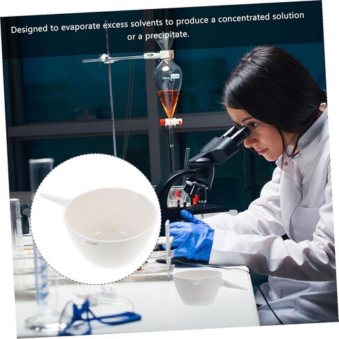 Round Porcelain Evaporating Bowl with Handle Acid-Resistant Laboratory Basin for Concentrated Evaporation School and Home Science Use in Saudi Arabia