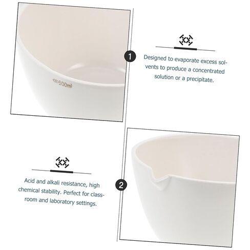 Round Porcelain Evaporating Bowl with Handle Acid-Resistant Laboratory Basin for Concentrated Evaporation School and Home Science Use in Saudi Arabia