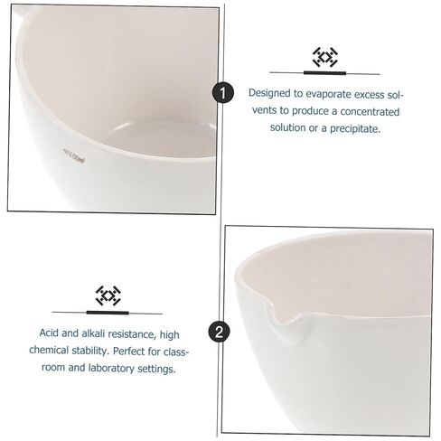 Porcelain Round Evaporating Basin with Handle Heat-Resistant Laboratory Evaporating Dish for Concentrating Liquids and Drying Solids Stable Flat Bottom Suitable for School and Home in Saudi Arabia