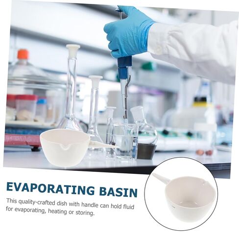 Porcelain Round Evaporating Basin with Handle Heat-Resistant Laboratory Evaporating Dish for Concentrating Liquids and Drying Solids Stable Flat Bottom Suitable for School and Home in Saudi Arabia