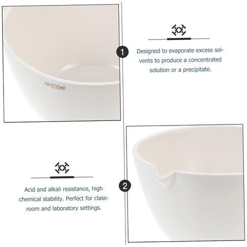LIFKOME Porcelain Laboratory Evaporating Basin with Handle Heat-Resistant Evaporation Dish for Concentrating and Drying Solids Round Container for Lab Use in Saudi Arabia