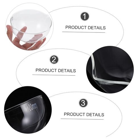 Glass Evaporating Dish Round Bottom Laboratory Container Acid Alkali Resistant Heat Stable Evaporation Bowl for School and Household Use in Saudi Arabia