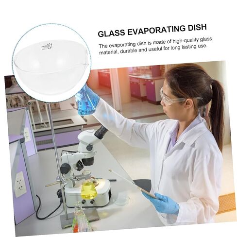 Glass Evaporating Dish Round Bottom Laboratory Container Acid Alkali Resistant Heat Stable Evaporation Bowl for School and Household Use in Saudi Arabia