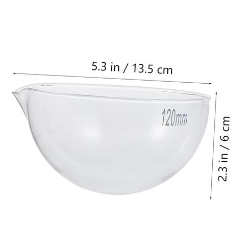 Glass Evaporating Dish Round Bottom Laboratory Container Acid Alkali Resistant Heat Stable Evaporation Bowl for School and Household Use in Saudi Arabia