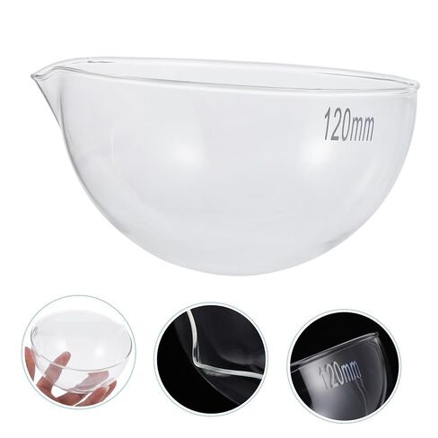 Glass Evaporating Dish Round Bottom Laboratory Container Acid Alkali Resistant Heat Stable Evaporation Bowl for School and Household Use in Saudi Arabia