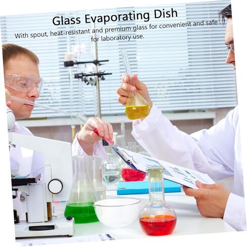 Glass Evaporating Dish with Spout Flat Bottom Heat-Resistant Laboratory Container for Evaporation and Storage Premium Borosilicate Glass Reusable and Practical for School and Home in Saudi Arabia