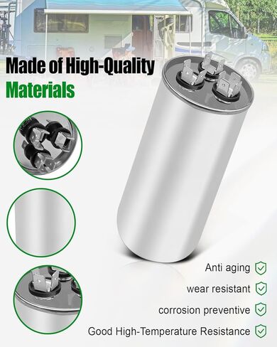 RV Air Conditioner Motor Capacitor Fit for Dometic B59146 B59186 B59196 B595146 57915.741, 60/5 MFD 370V AC Motor Capacitor Replace 3312195.000 3312195000, 50/60Hz in Saudi Arabia