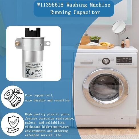 ترقية W11395618 W10625046 W11162560 استبدال مكثف تشغيل الغسالة لـ Whirlpool Kenmore Maytag Jenn-Air Magic Chef Washer Capacitor، استبدال WPW10625046 W10866250 W10843769 W10390446 in Kuwait