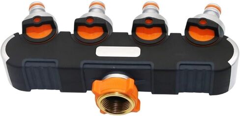 Metal 4-Ways Water Splitters Valve with 3/4 Inch Female Thread Garden Adapter Irrigation Hose Connectors in Kuwait