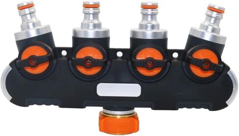 Metal 4-Ways Water Splitters Valve with 3/4 Inch Female Thread Garden Adapter Irrigation Hose Connectors in Kuwait