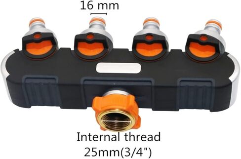 Metal 4-Ways Water Splitters Valve with 3/4 Inch Female Thread Garden Adapter Irrigation Hose Connectors in Kuwait