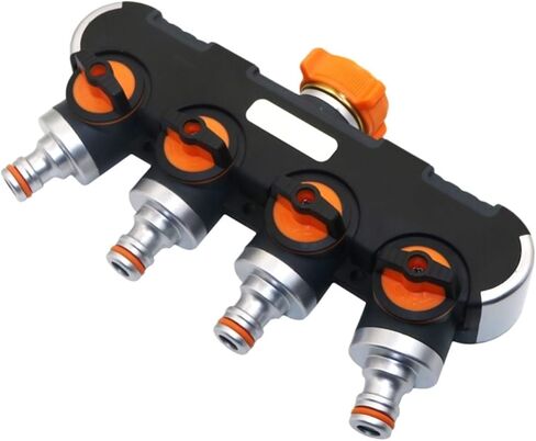 Metal 4-Ways Water Splitters Valve with 3/4 Inch Female Thread Garden Adapter Irrigation Hose Connectors in Kuwait