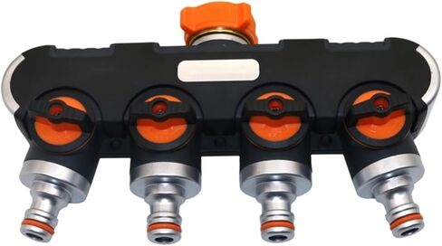 Metal 4-Ways Water Splitters Valve with 3/4 Inch Female Thread Garden Adapter Irrigation Hose Connectors in Kuwait