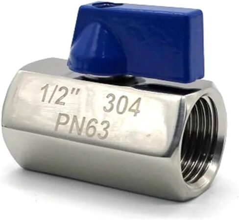 1PCS 304 Stainless Steel 3/4" 1" Hose Rear Hook Small Ball Valve Beer SUS with Blue(1",Male to Male) in Kuwait