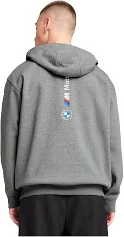 PUMA - Mens BMW MMS Full Zip Hooded Jacket, Color Medium Gray Heather, Size: Medium in Saudi Arabia