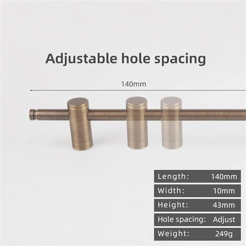 Solid Brass Long Handle Antique Cabinet Drawer Pull Adjustable Bathroom Towel Rack 1Pcs(Length-140mm-AB) in Saudi Arabia