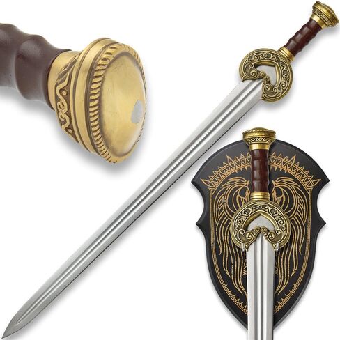 Herugrim Sword Battle Forged Edition سيد الخواتم | بناء تانغ كامل | 1070 شفرة فولاذية عالية الكربون | واقي ومقبض من النحاس الصلب | قبضة ملفوفة بالجلد| مرخصة رسميًا in Saudi Arabia