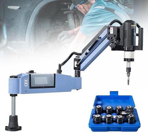 1200W Pneumatic Tapper, High Precision M3-M16 Electric Tapping Machine, Touch Screen Universal Head Electric Tapping Machine, 0-375 RPM, M3-M16 Complete Set of 8 in Saudi Arabia