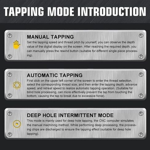 1200W Pneumatic Tapper, High Precision M3-M16 Electric Tapping Machine, Touch Screen Universal Head Electric Tapping Machine, 0-375 RPM, M3-M16 Complete Set of 8 in Saudi Arabia