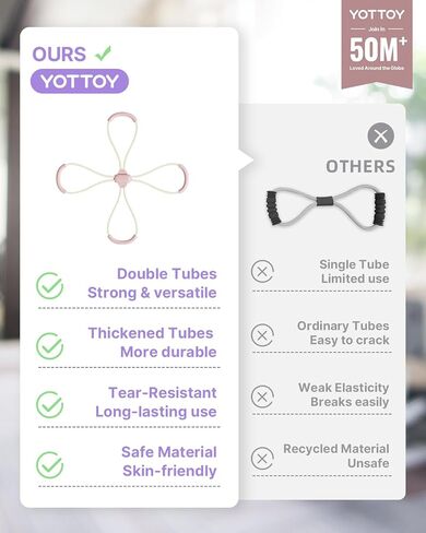 YOTTOY Cross Resistance Band for Full Body Workout,Elastic Exercise Bands for Legs,Arms,Glutes,Stretch Bands for Exercise,Yoga Straps for Stretching, Booty Bands for Home Gym in Kuwait