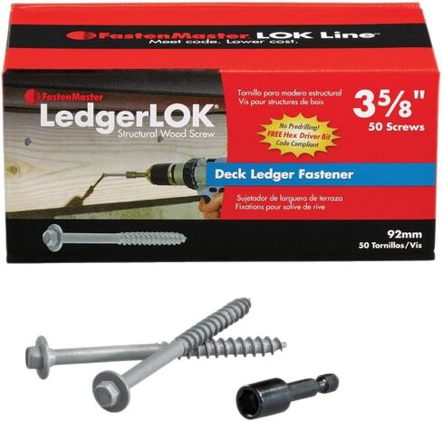 FastenMaster FMLL358-50 LedgerLOK مثبت لوحة ليدجر، 3-5/8 بوصة، 50 قطعة، رمادي in Kuwait