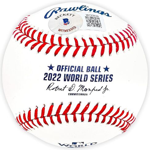 كريستيان خافيير يحمل توقيعًا رسميًا لشعار بطولة العالم لعام 2022 M.L.B Baseball Houston "22 WS Game 4 No Hitter" Beckett BAS Witness Stock #220451 in Saudi Arabia