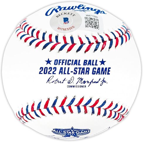 Kyle Tucker Autographed Official 2022 All Star Game Logo Game Baseball Astros "1st AS Game" Beckett BAS Witness in Saudi Arabia
