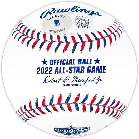 Kyle Tucker Autographed Official 2022 All Star Game Logo Game Baseball Astros Beckett BAS Witness in Saudi Arabia