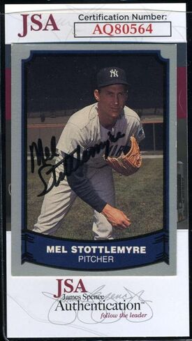 Mel Stottlemyre JSA Coa Hand Signed 1988 Pacific Legends Autographed - MLB Autographed Baseball Cards in Saudi Arabia