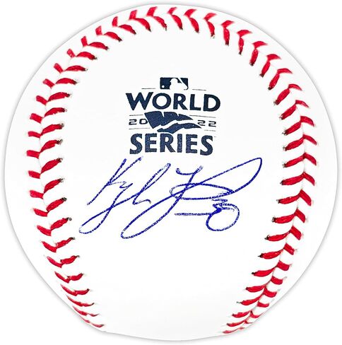 Kyle Tucker Autographed Official 2022 World Series Logo Baseball Astros Beckett BAS Witness in Saudi Arabia