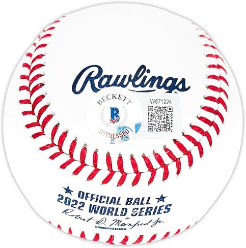 Kyle Tucker Autographed Official 2022 World Series Logo Baseball Astros Beckett BAS Witness in Saudi Arabia