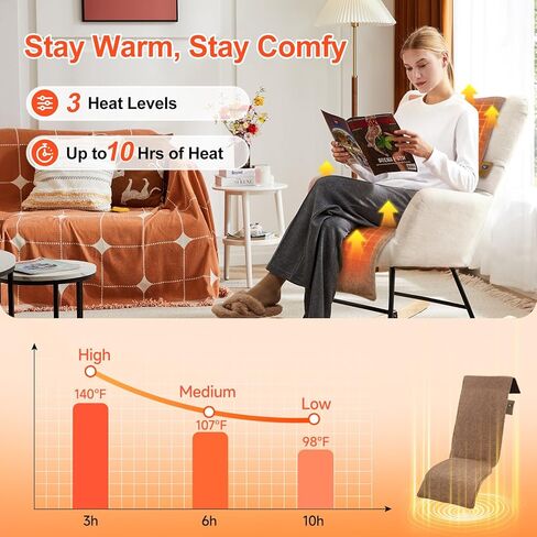 SAVIOR HEAT Heated Seat Pad & Cushion with Carbon Nanofiber Heating, NTC Temperature Sensing, 3S Fast Heat, 10-Hour Battery Life, Soft & Anti-Slip, Ideal for Office, Home, Stadium & Outdoor Use in Saudi Arabia