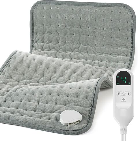 Heating Pad for Back Pain Relief and Period Cramps, Portable Heating Pad for Shoulders and Neck, with 6 Temperature Controllers and 4 Timer Settings, Dry/Moist Heat Therapy,12x24 Inch in Kuwait