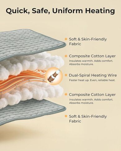 Heating Pad for Back Pain Relief and Period Cramps, Portable Heating Pad for Shoulders and Neck, with 6 Temperature Controllers and 4 Timer Settings, Dry/Moist Heat Therapy,12x24 Inch in Kuwait