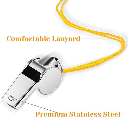 96 Pcs Stainless Steel Whistle for Coaches Referee Whistle with Lanyard Loud Clear Sound Sports Whistles Bulk Emergency Training Outdoor Safety Survival Kits in Saudi Arabia
