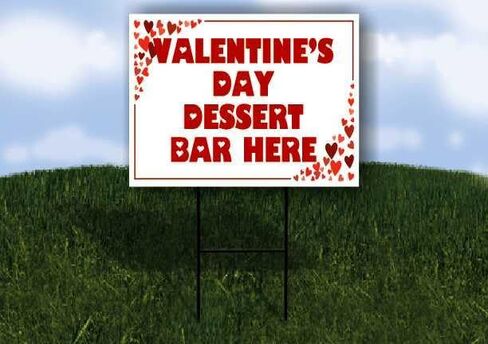 Valentine’S Day Dessert Bar Here Red Frame With Hearts Directional Arrows A-Frame Double Sided 23x23 in. sign in Saudi Arabia