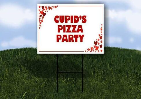 إطار أحمر لحفلات البيتزا من كيوبيد مع أسهم على شكل قلوب على شكل حرف A، جانب واحد مقاس 23 × 23 بوصة. in Kuwait